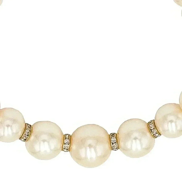 Faux Pearl Statement Necklace Wedding‎ Bridal Jewelry Summer Evening Necklace - Picture 3 of 3
